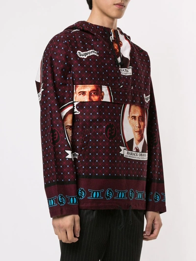 Shop Supreme Obama-print Hooded Jacket In Multicolour