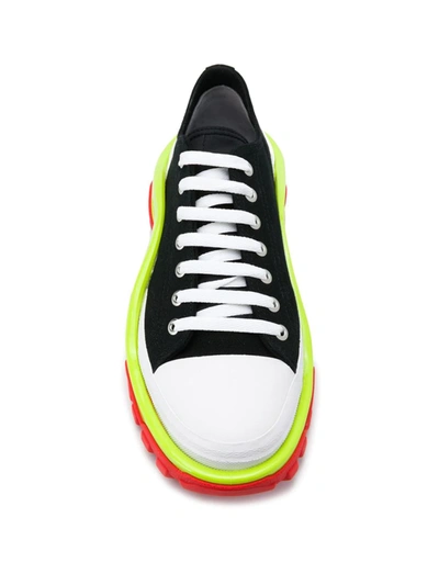 Shop Adidas Originals X Raf Simons Detroit Runner Contrast Sole Low-top Cotton Sneakers In Cblack/silvmt/sslime