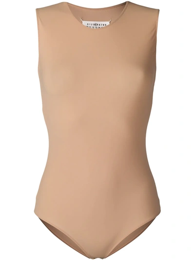 Maison Margiela Sleeveless Jersey Bodysuit In Neutrals