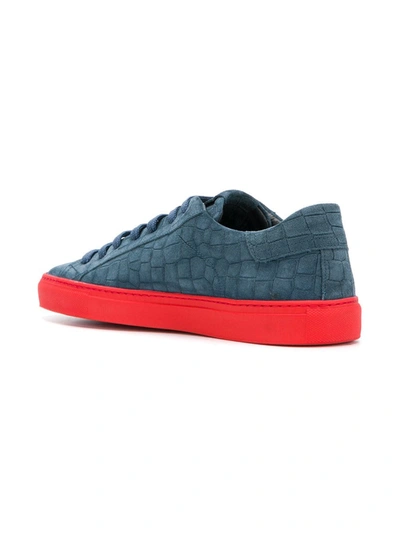 Shop Hide & Jack Contrast Sole Sneakers In Blue