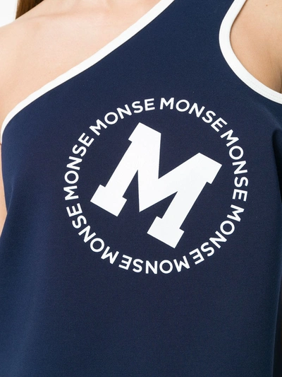 Shop Monse Logo-print Shifted Tank Top In Blue