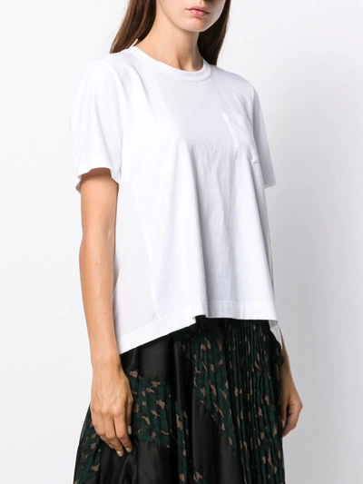 Shop Sacai Pleated Back Structured T-shirt In White