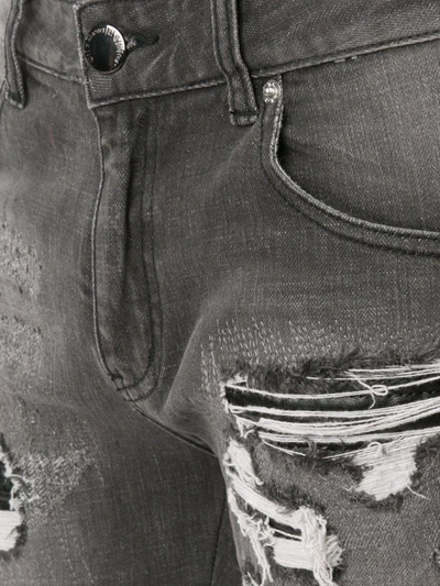 God's Masterful Children Zipped Ripped Skinny Jeans In Black
