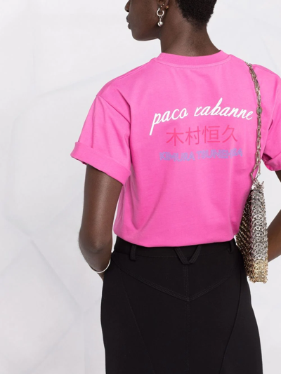 Shop Rabanne X Kimura Tsunehisa Crewneck T-shirt In Rosa