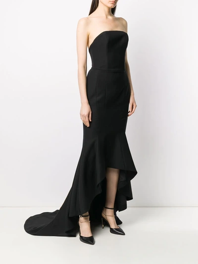 Shop Alexandre Vauthier Strapless Design Gown In Black