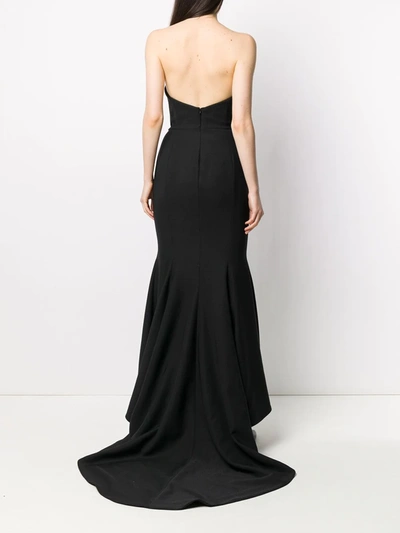 Shop Alexandre Vauthier Strapless Design Gown In Black