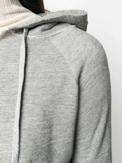 Shop Nili Lotan Rayne Distressed Detail Hoodie In Grey