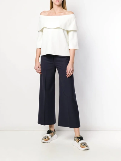 Shop Stella Mccartney Off-the-shoulder Frill Blouse In White