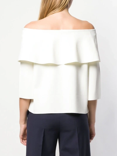 Shop Stella Mccartney Off-the-shoulder Frill Blouse In White