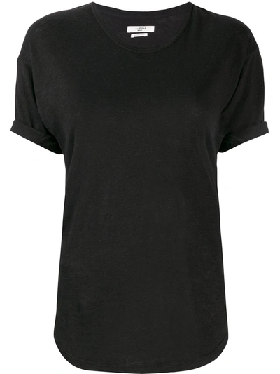 Shop Isabel Marant Étoile Slim-fit Linen T-shirt In Black
