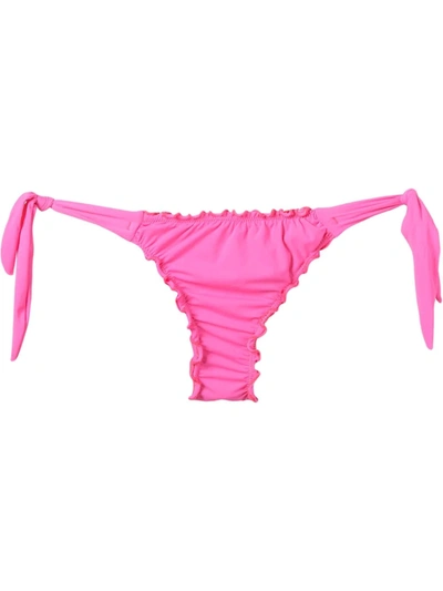 Shop Amir Slama Ruffled Trim Bikini Bottom In Pink