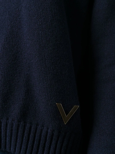 Shop Valentino Cashmere Crew Neck Sweater In Blue