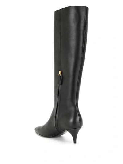 Tom Ford Croc-effect Leather Knee-high Boots In Black