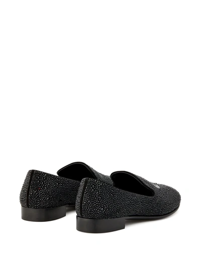 Shop Giuseppe Zanotti Crystal-embellished Loafers In Black