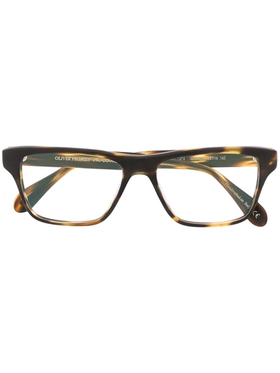 Shop Oliver Peoples Osten Round-frame Glasses In Brown