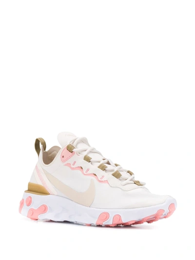 Nike React Element 55 Neoprene, Faux Leather And Mesh Sneakers In Neutrals