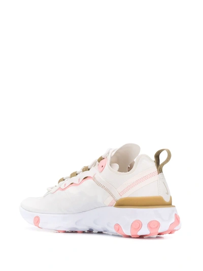 Nike React Element 55 Neoprene, Faux Leather And Mesh Sneakers In Neutrals