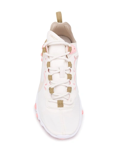 Nike React Element 55 Neoprene, Faux Leather And Mesh Sneakers In Neutrals