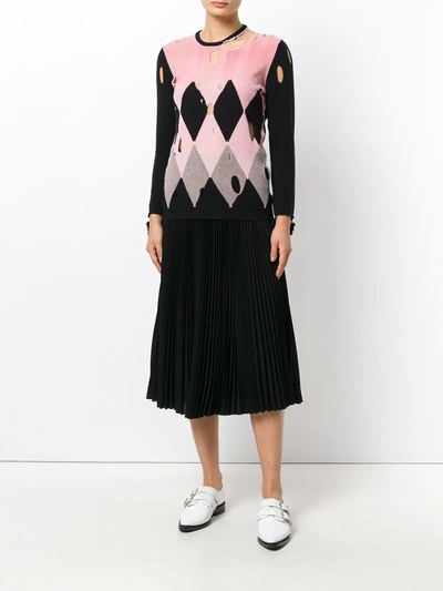Ballantyne Distressed Diamond Sweater In Multicolour