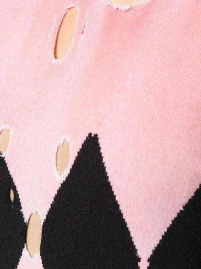 Ballantyne Distressed Diamond Sweater In Multicolour