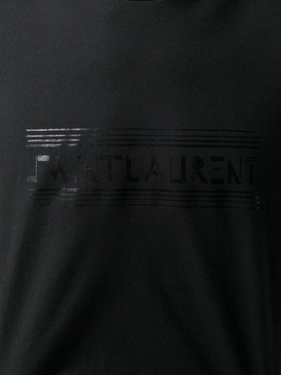 Shop Saint Laurent Logo-print Cotton T-shirt In Black