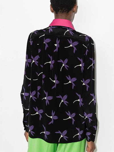 Shop Valentino Fairy Flowers Print Long-sleeve Shirt In Schwarz
