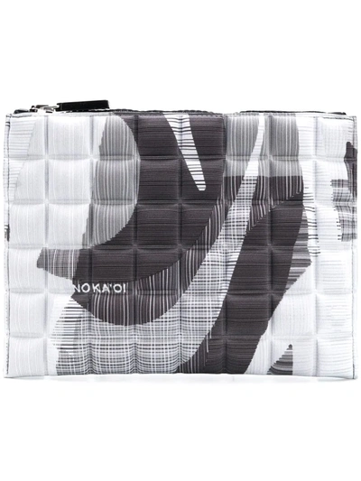 Shop No Ka'oi Printed Quilted Pouch In Grey