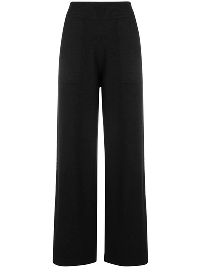 Shop Barrie Knitted Flared Trousers In Black