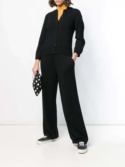 Shop Barrie Knitted Flared Trousers In Black