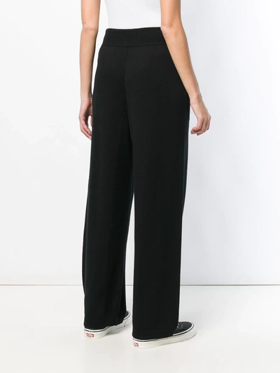 Shop Barrie Knitted Flared Trousers In Black