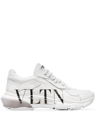 Valentino Garavani Bounce Low Top Leather Sneakers In White | ModeSens