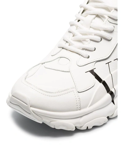 Shop Valentino Bounce Low Top Leather Sneakers In White