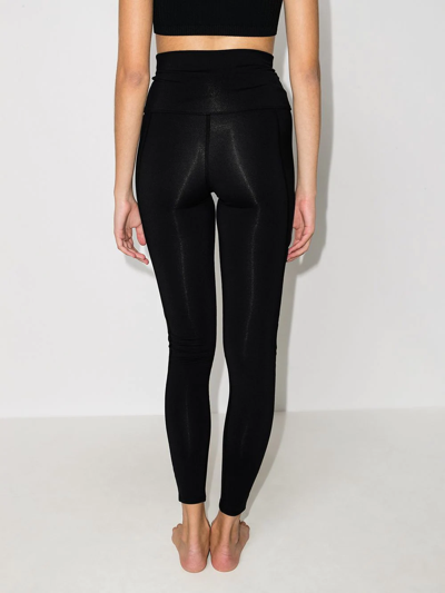 Live The Process Geometric High-rise Performance Leggings In Schwarz