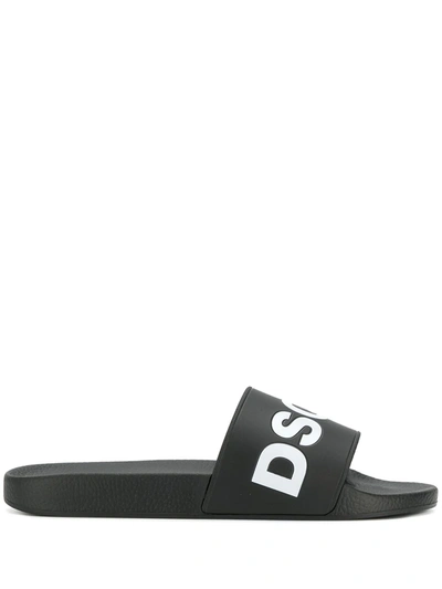 Shop Dsquared2 Logo Slides In Black