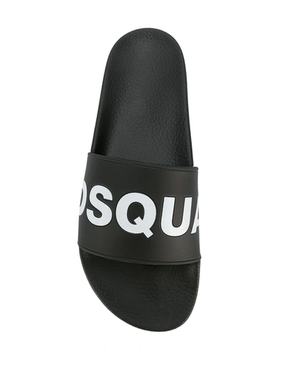 Shop Dsquared2 Logo Slides In Black