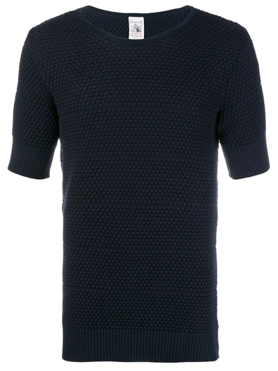 Shop S.n.s Herning Meta Textured T-shirt In Blue
