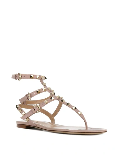 Shop Valentino Rockstud Sandals In Neutrals