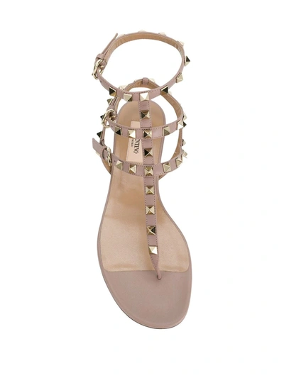 Shop Valentino Rockstud Sandals In Neutrals