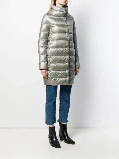 Shop Herno Glossy Puffer Jacket In Grey