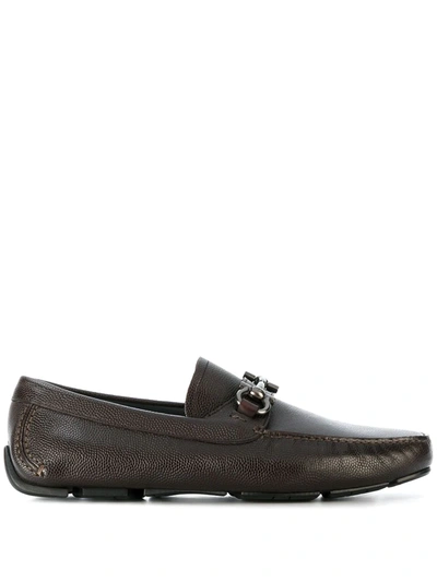 Ferragamo Gancio Horsebit Loafers In Brown