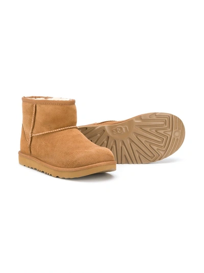 Shop Ugg Teen Shearling Boots In Brown