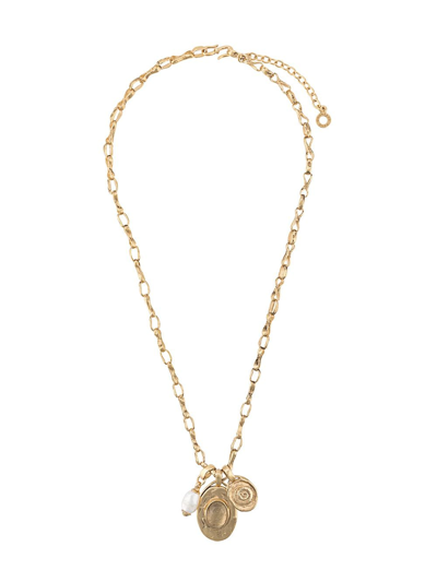 Shop Goossens Talisman Pendant Necklace In Gold