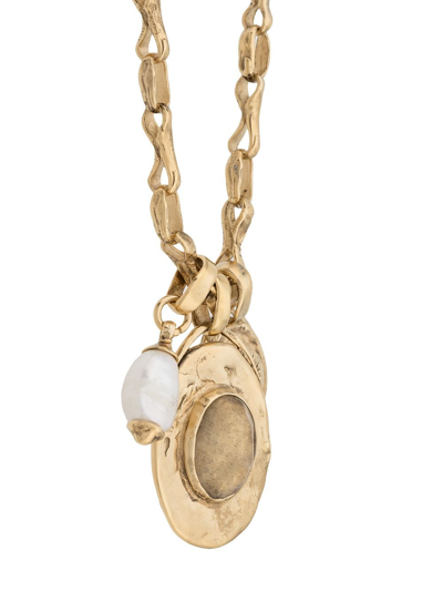 Shop Goossens Talisman Pendant Necklace In Gold