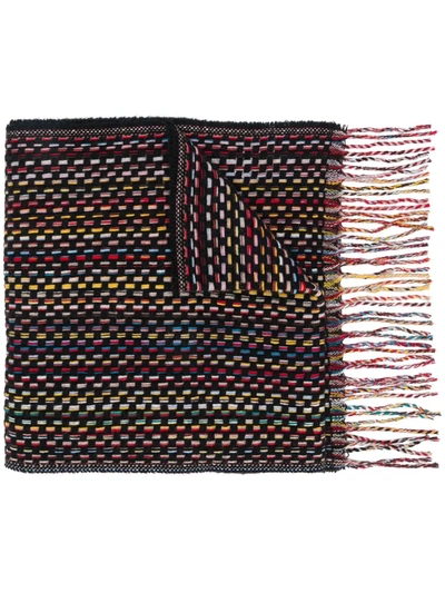 Shop Paul Smith Long Knitted Scarf In Black