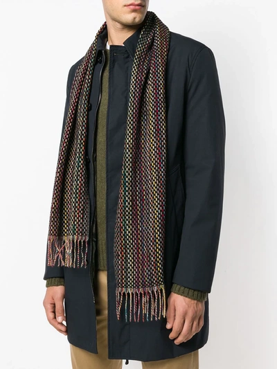 Shop Paul Smith Long Knitted Scarf In Black