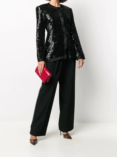 Pre-owned Saint Laurent Sequin-embellished Two-piece Suit` In Black