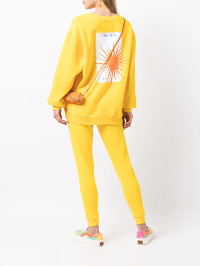 La Detresse The Sun-motif Cotton-blend Sweatshirt In Yellow