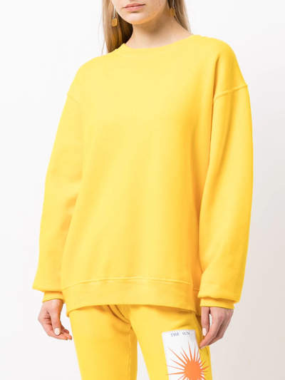 La Detresse The Sun-motif Cotton-blend Sweatshirt In Yellow
