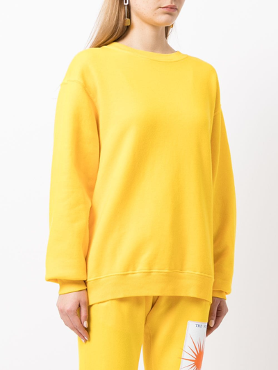 La Detresse The Sun-motif Cotton-blend Sweatshirt In Yellow