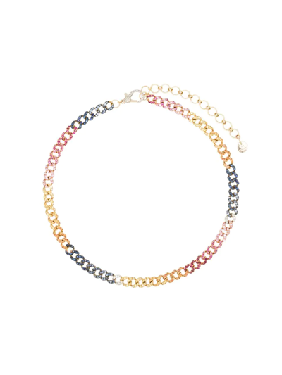 Shop Shay 18kt Yellow Gold Rainbow Crystal Link Chain Choker